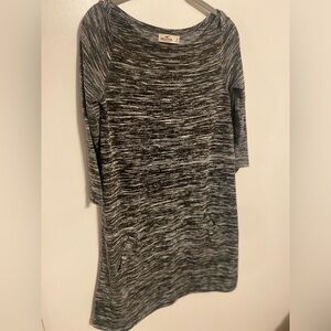 Hollister Dress Fit & Flare Black Knit Sweater Dress With Pockets, M